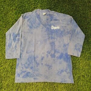 Vintage 80s Royals Bleached Shirt Women Large 20x25 Blue USA